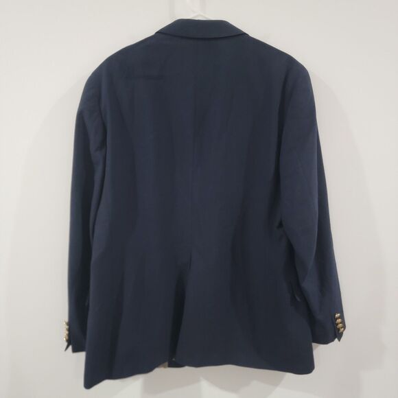 Vintage Polo University Ralph Lauren Mens Blazer Size 44 R Blue Gold Union Made - Picture 2 of 11